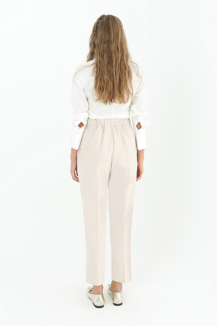 Women's Carrot Shape Fabric Trousers
