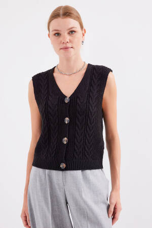 Buttoned Short Knit Vest - Bigdart - Globality Store - Women Clothes Wholesale Turkey