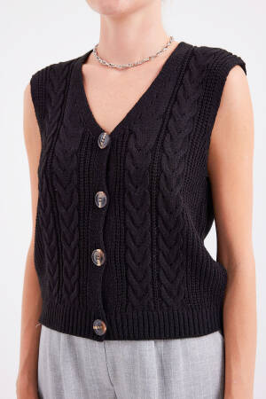 Buttoned Short Knit Vest - Bigdart - Globality Store - Women Clothes Wholesale Turkey