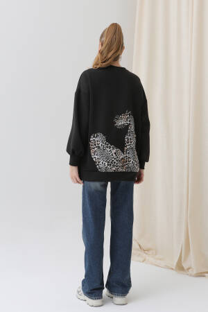 Women's Back Leopard Detail Sweatshirt - SOUL - Globality Store - Women Clothes Wholesale Turkey