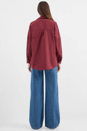 Oversize Long Basic Shirt - Plum - Bigdart - Globality Store - Women Clothes Wholesale Turkey