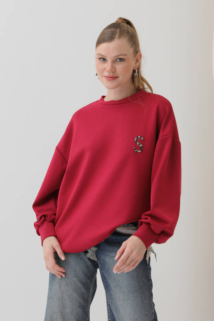 Women's Back Leopard Detail Sweatshirt