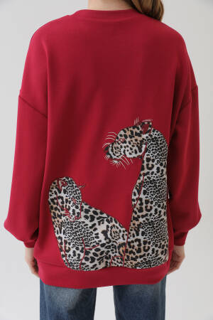 Women's Back Leopard Detail Sweatshirt - SOUL - Globality Store - Women Clothes Wholesale Turkey