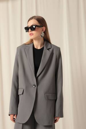 Atlas Fabric Oversize Women'sJacket - Maxi Modena - Globality Store - Women Clothes Wholesale Turkey