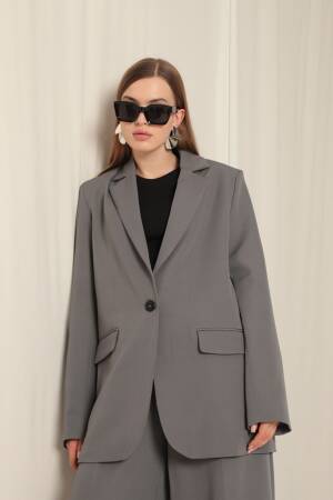 Atlas Fabric Oversize Women'sJacket - Maxi Modena - Globality Store - Women Clothes Wholesale Turkey