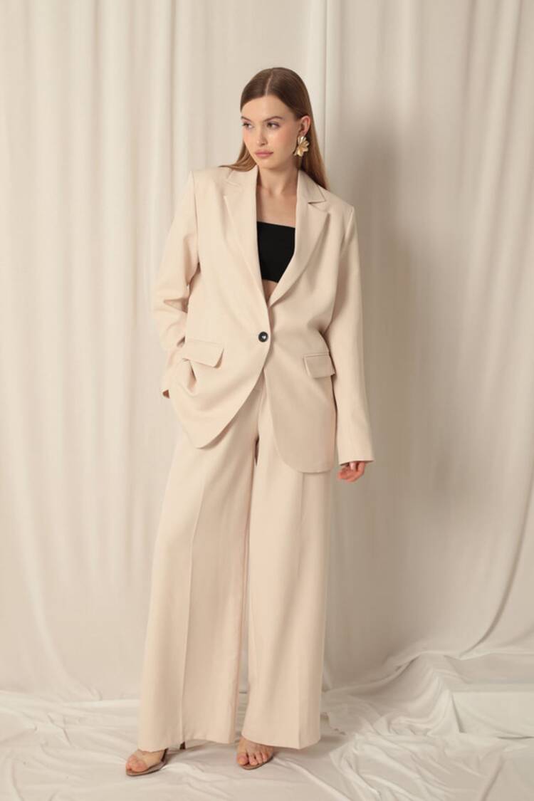 Atlas Fabric Oversize Women'sJacket - Maxi Modena - Globality Store - Women Clothes Wholesale Turkey
