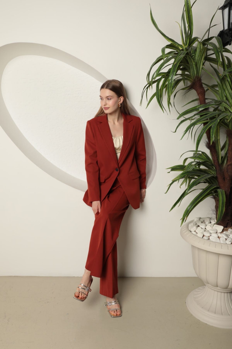 Atlas Fabric Oversize Jacket - Brick