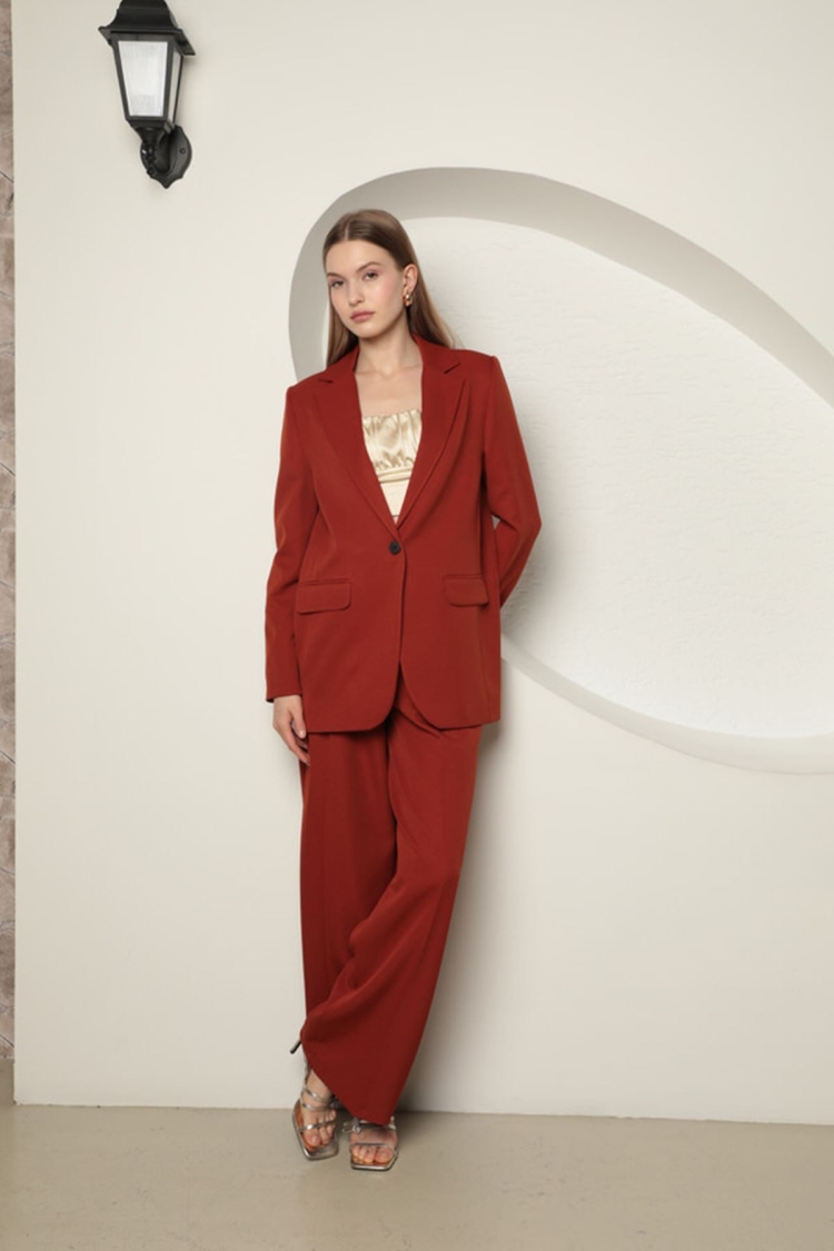 Atlas Fabric Oversize Jacket - Brick