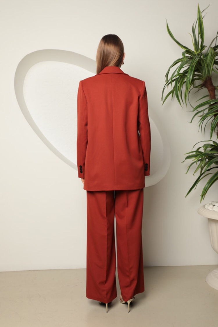 Atlas Fabric Oversize Jacket - Brick