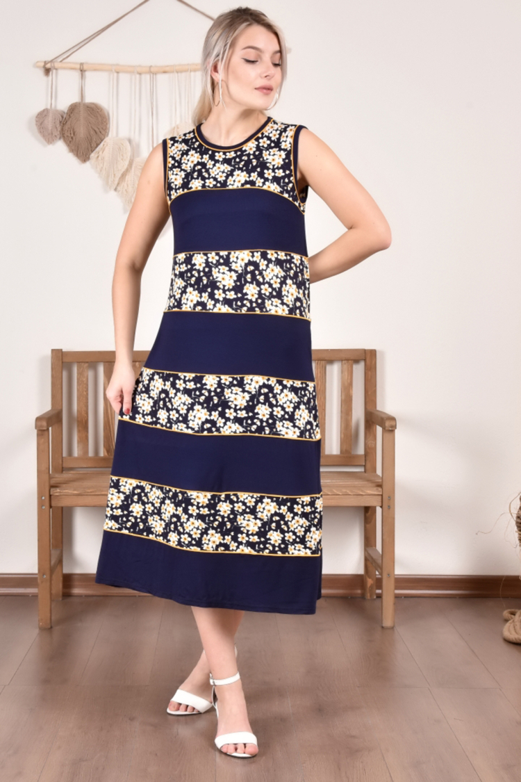 Lycra Zero Sleeve Plus Size Dress