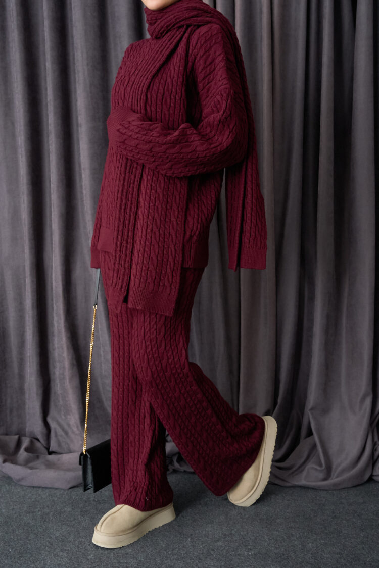 Hair Knit Trouser Suit - Qustyle - Globality Store - Women Clothes Wholesale Turkey