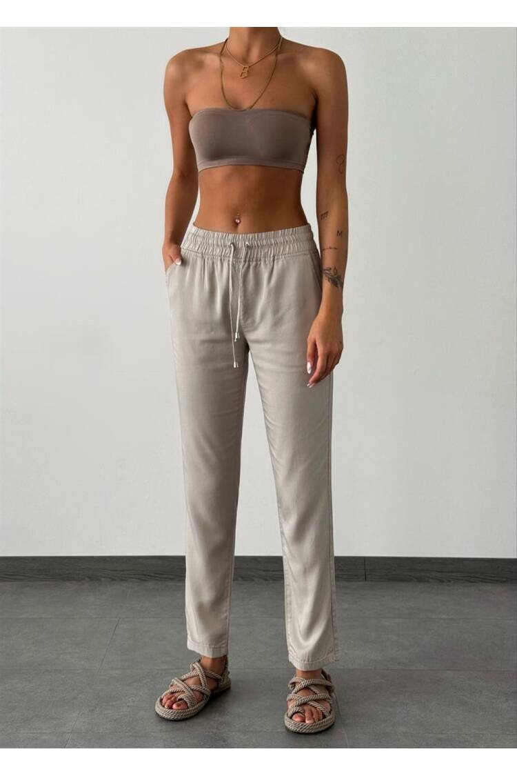 Elastic Waist Half Pipe LegJeans - LACARINO - Globality Store - Women Clothes Wholesale Turkey