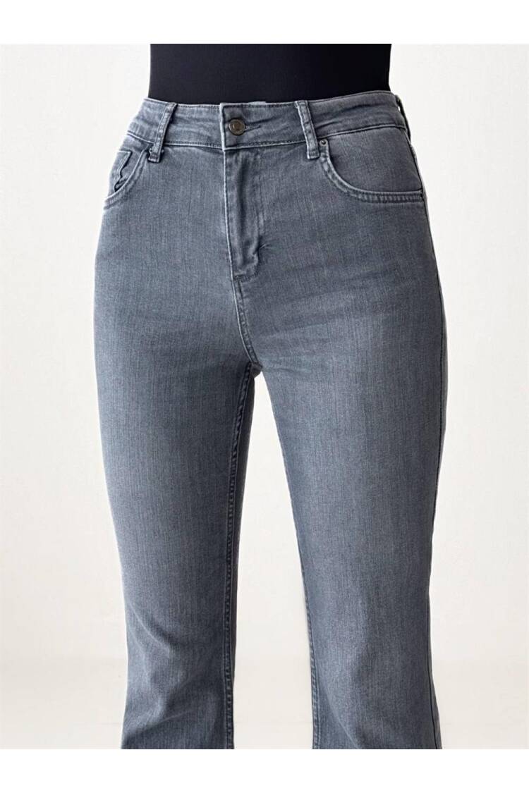 Mini Flare Gray Jeans - Brand: LACARINO - Women's Clothing Wholesale - Globality Store