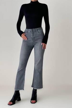Mini Flare Gray Jeans - Brand: LACARINO - Women's Clothing Wholesale - Globality Store