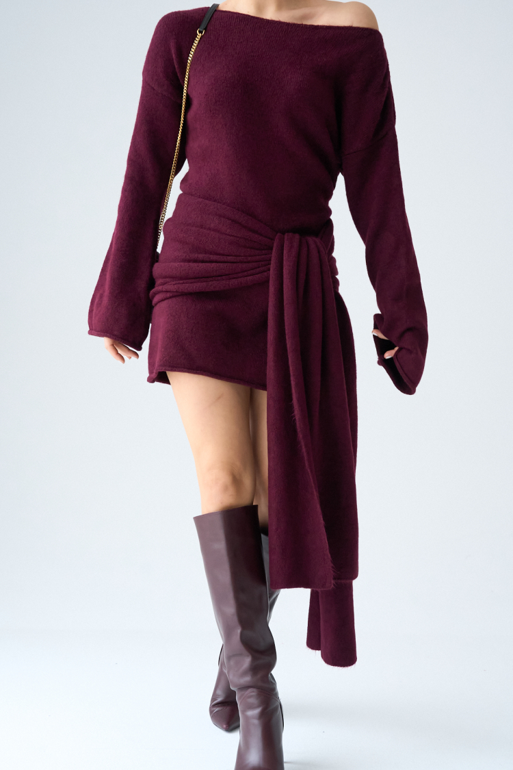 Shawl Knit Dress