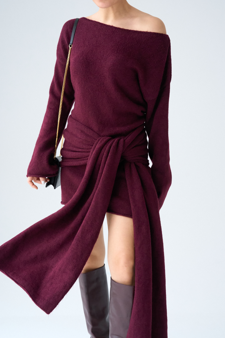 Shawl Knit Dress