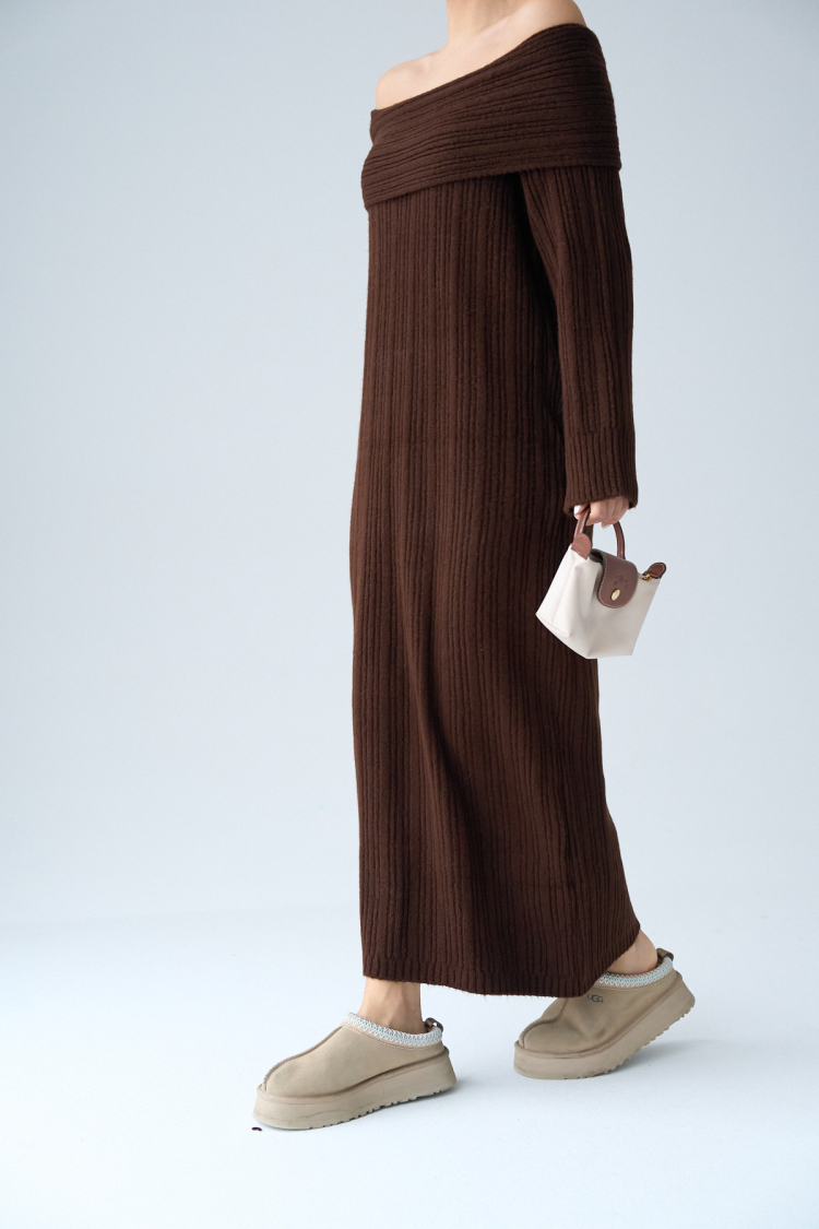 Cowl Neck Dress - Bitter