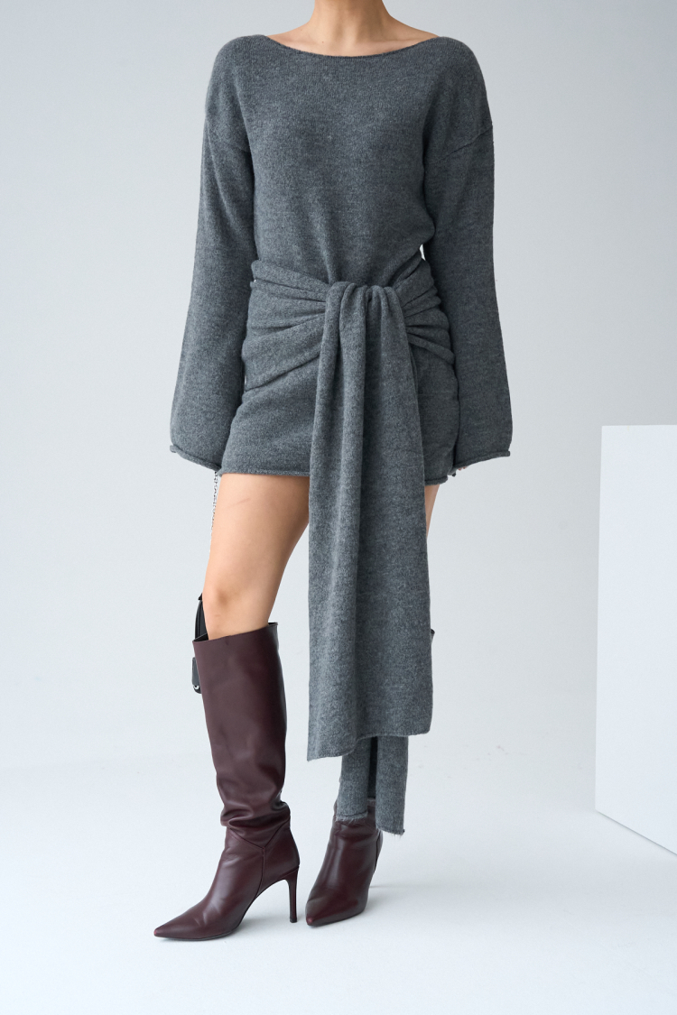 Shawl Knit Dress