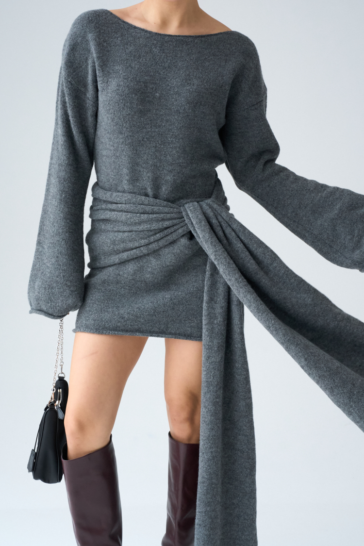 Shawl Knit Dress