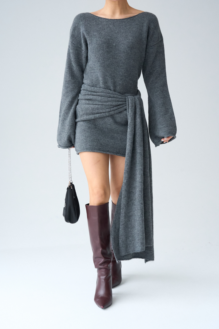 Shawl Knit Dress