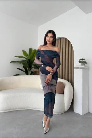 Seville Madonna Collar Tulle Dress - Etika - Globality Store - Women Clothes Wholesale Turkey