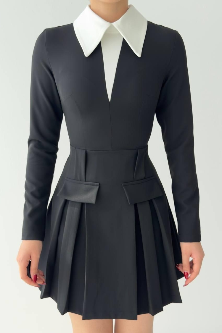 Samos Pocket Detail Mini Dress - Etika - Globality Store - Women Clothes Wholesale Turkey