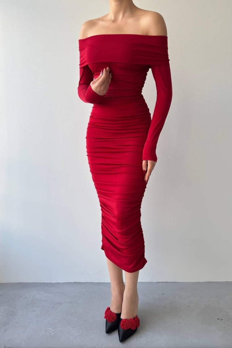 Dakota Draped Dress - Etika - Globality Store - Women Clothes Wholesale Turkey