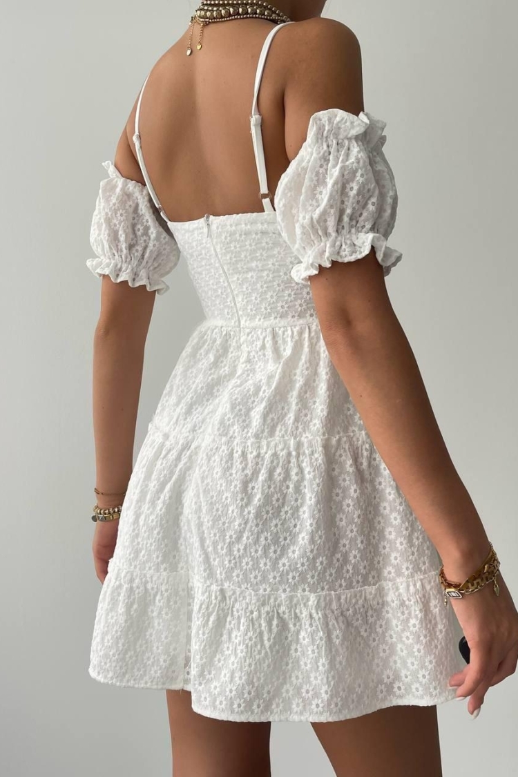 Lucca Elastic Sleeve Mini Dress