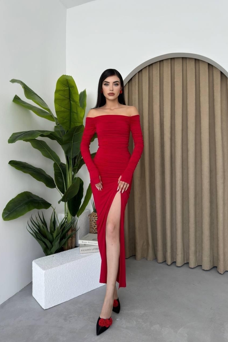 Vasco Madonna Draped Dress - Etika - Globality Store - Women Clothes Wholesale Turkey
