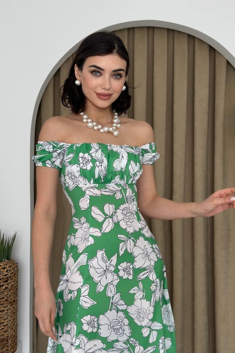 Square Neck Floral Dress
