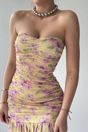 Strapless Dress - Multicolored - Etika - Globality Store - Women Clothes Wholesale Turkey