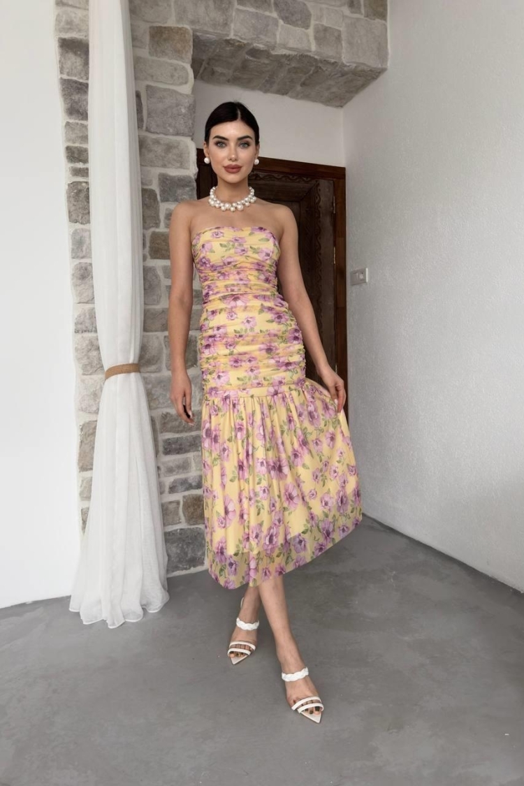Strapless Dress - Multicolored