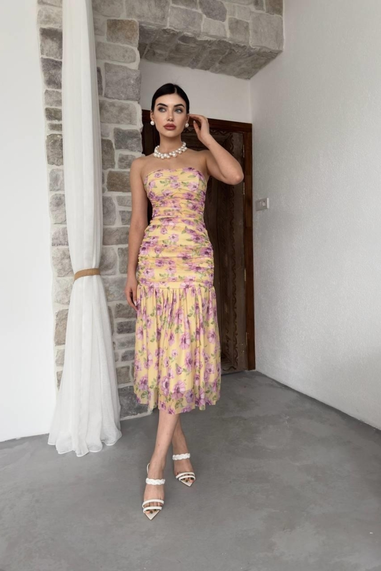Strapless Dress - Multicolored