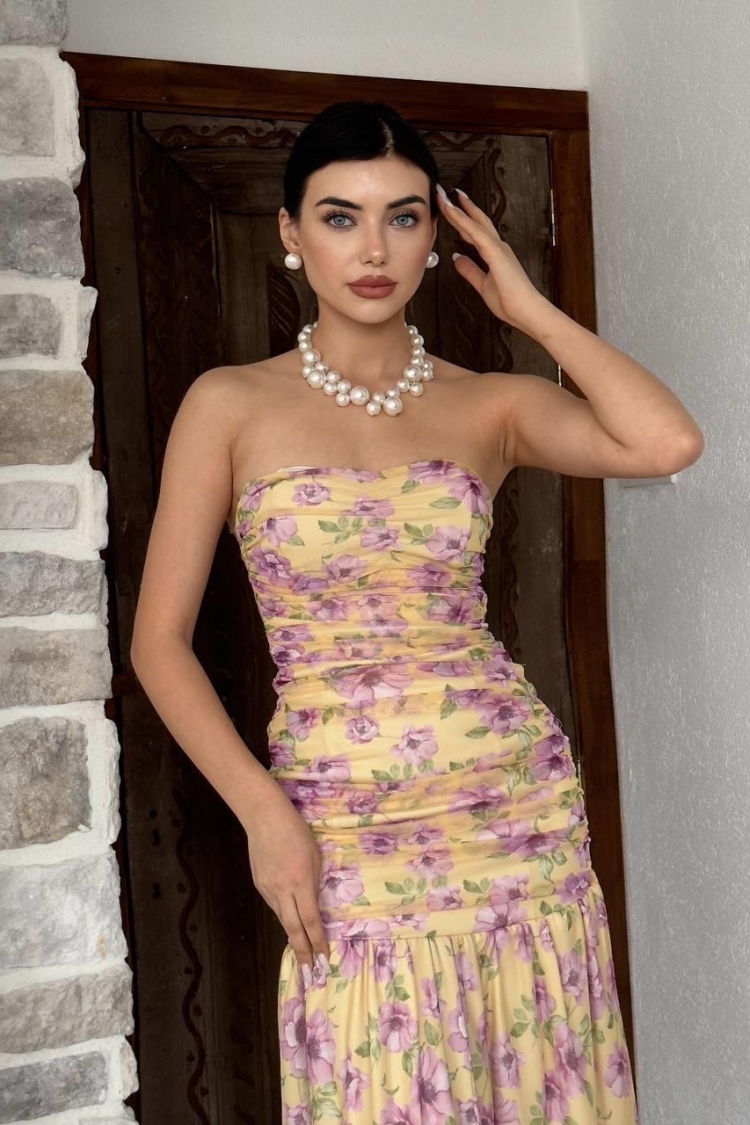 Strapless Dress - Multicolored