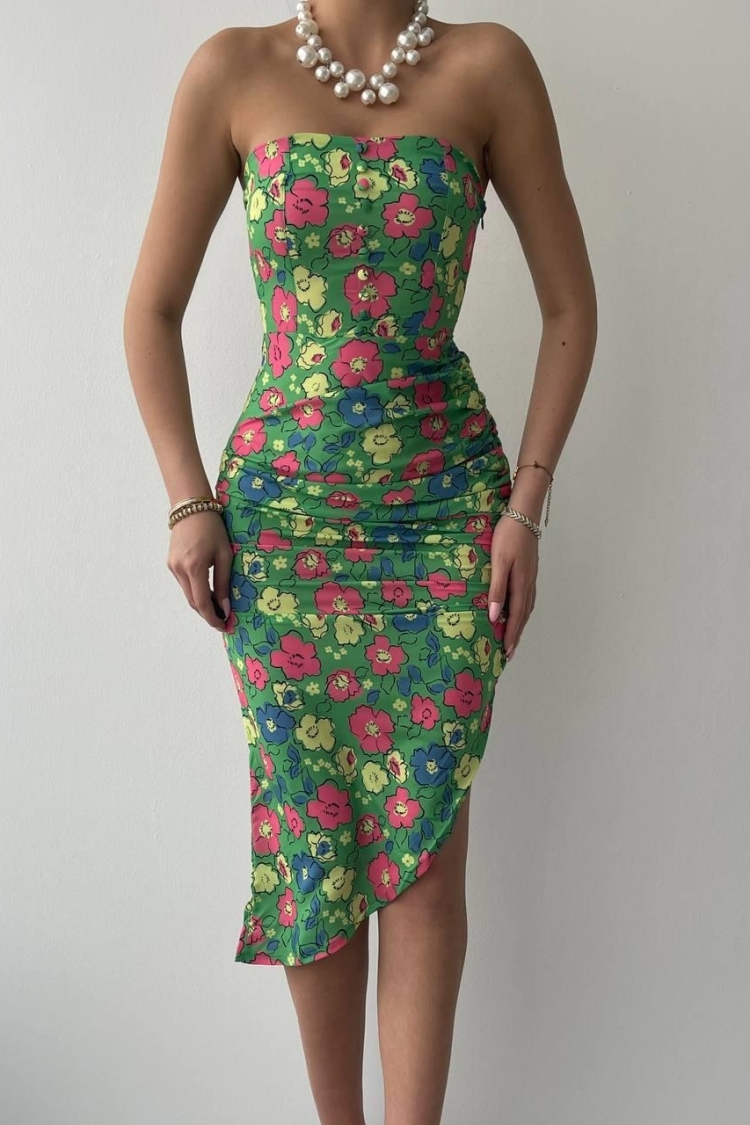 Strapless Dress - Multicolored