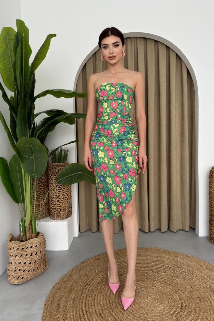Strapless Dress - Multicolored