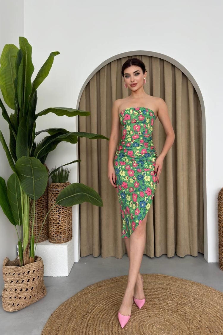 Strapless Dress - Multicolored