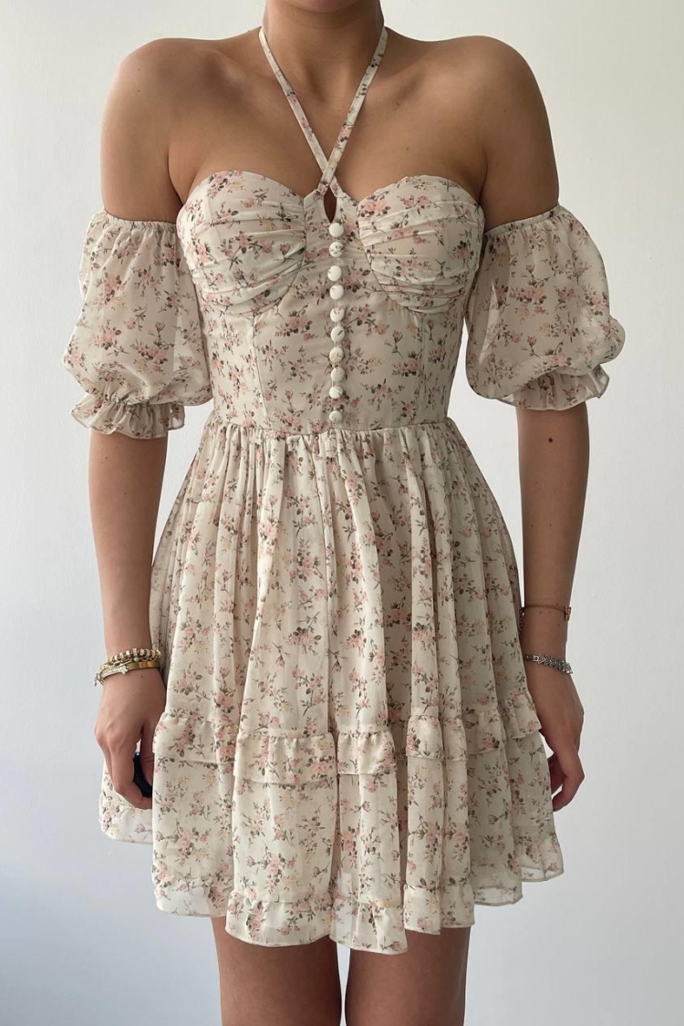 Halter Neck Dress - Multicoloured