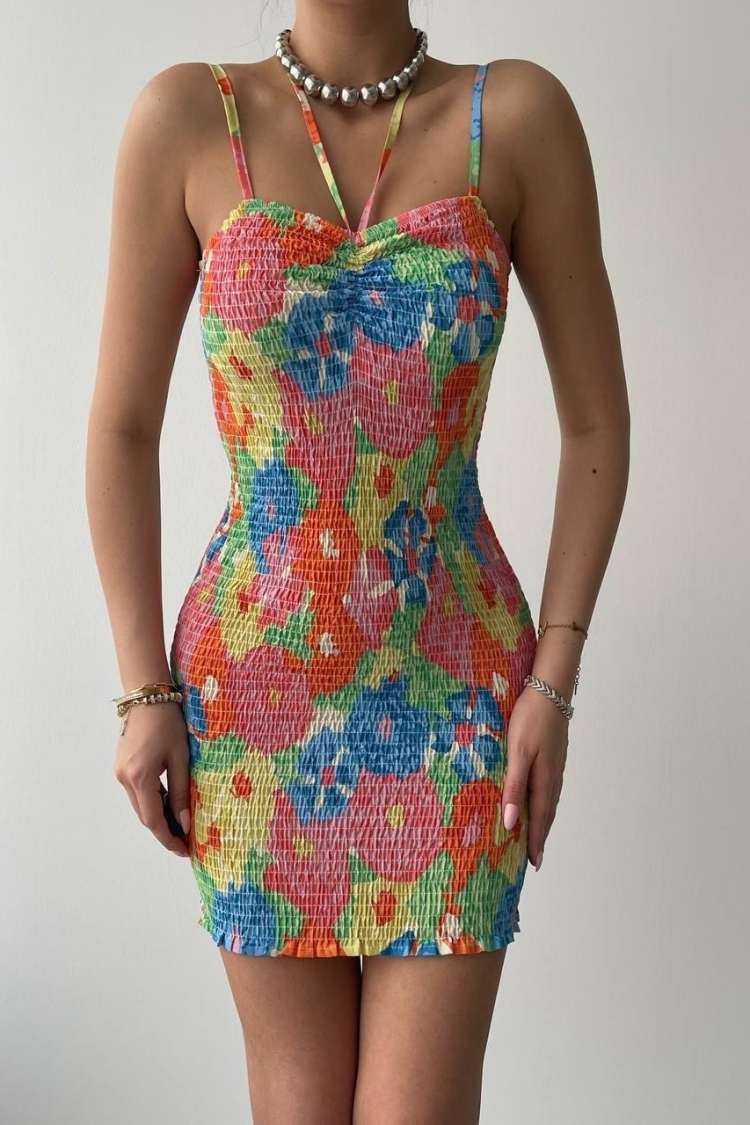 Draped Dress - Multicoloured
