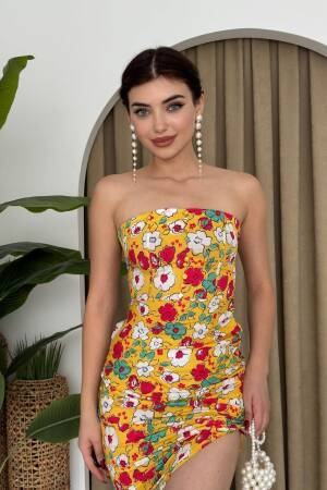 Strapless Dress - Multicolored - Etika - Globality Store - Women Clothes Wholesale Turkey