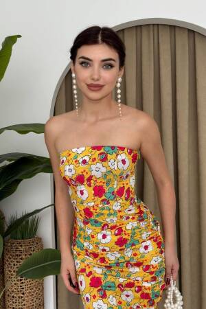 Strapless Dress - Multicolored - Etika - Globality Store - Women Clothes Wholesale Turkey