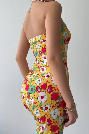 Strapless Dress - Multicolored - Etika - Globality Store - Women Clothes Wholesale Turkey