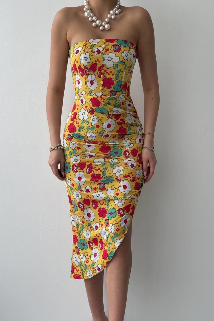 Strapless Dress - Multicolored