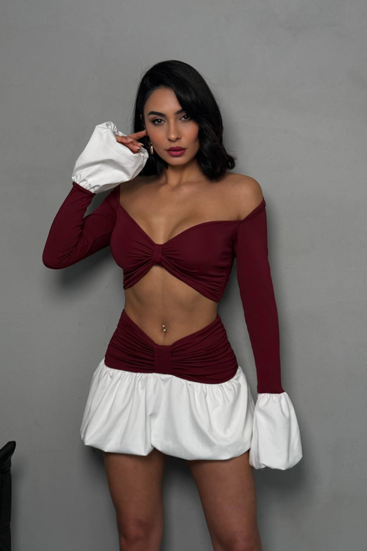 Mini Size Double Balloon Set - Claret Red
