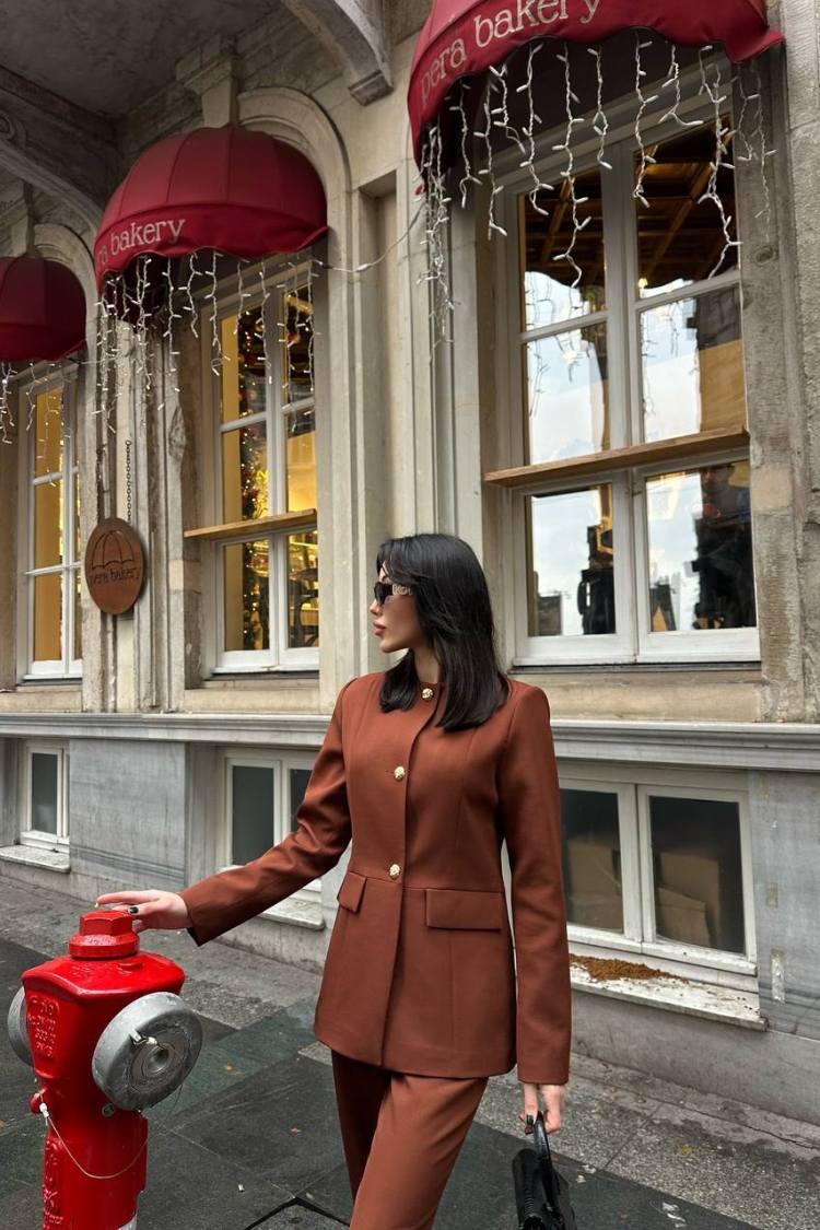 Set - Brick Color - ESPADA - Globality Store - Women Clothes Wholesale Turkey