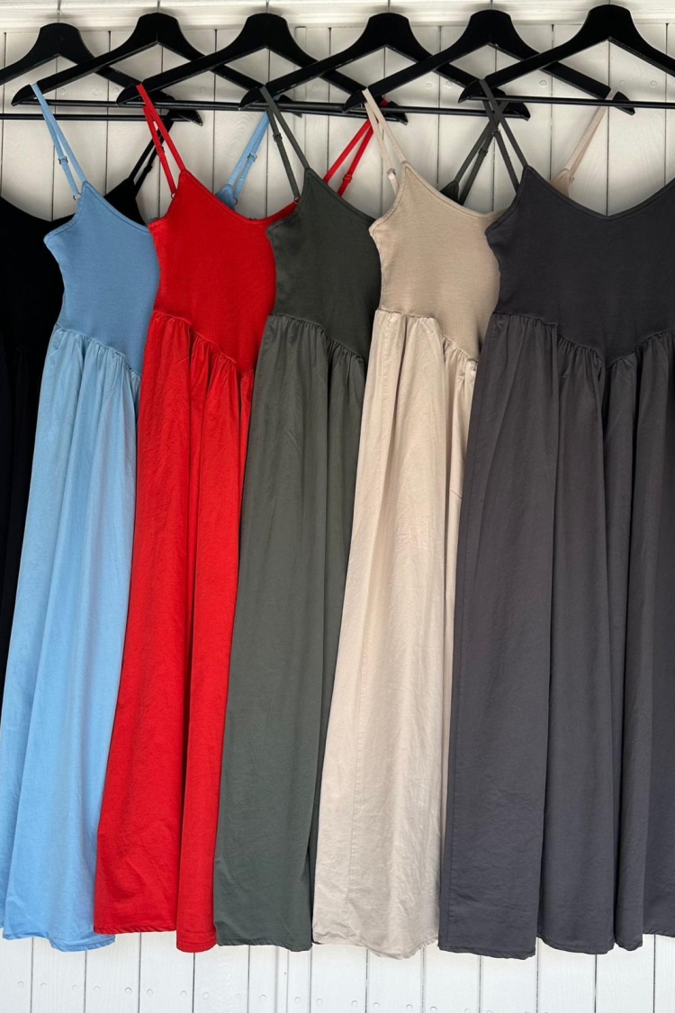 Strap Dress - Cream Rouge - Globality Store - Women Clothes Wholesale Turkey