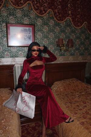 Burgundy Bolero Dress - EYYO ATELIER - Globality Store - Women Clothes Wholesale Turkey
