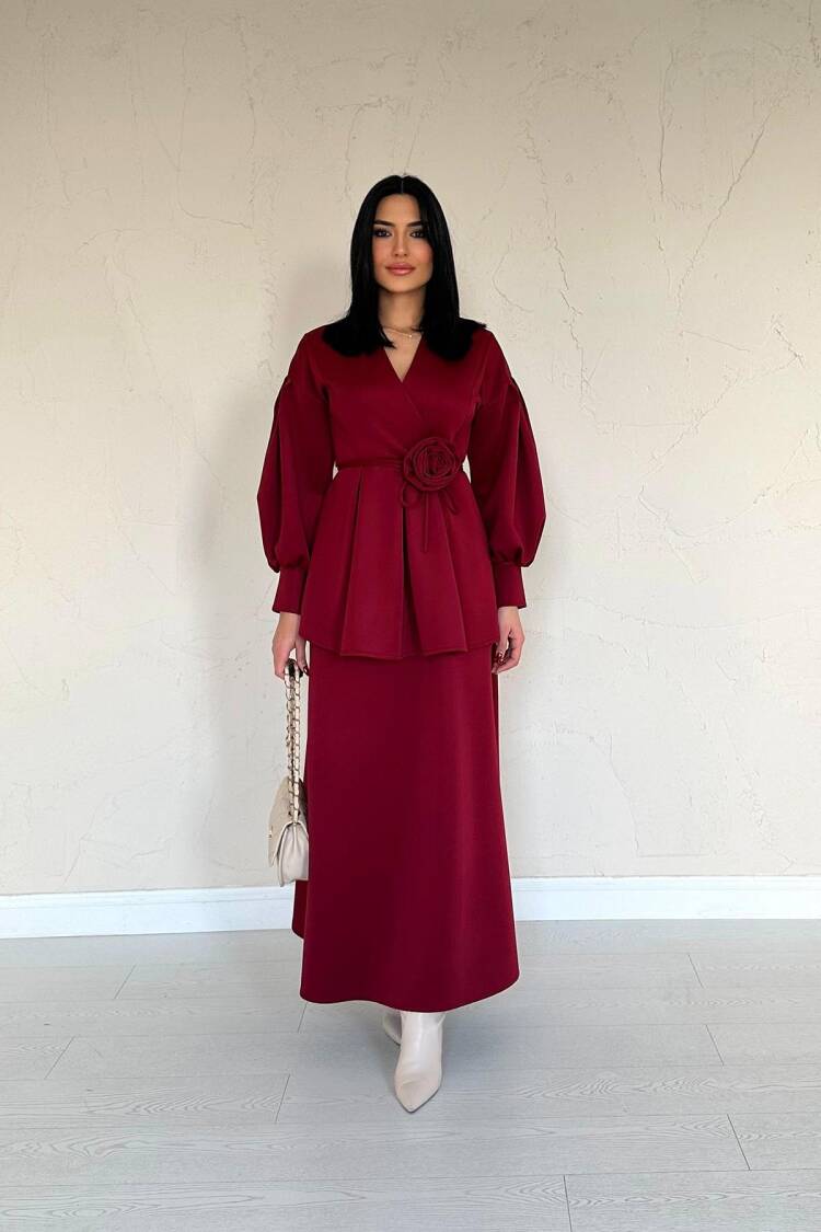 Rose Detailed Suit - Elisa - Globality Store - Women Clothes Wholesale Turkey