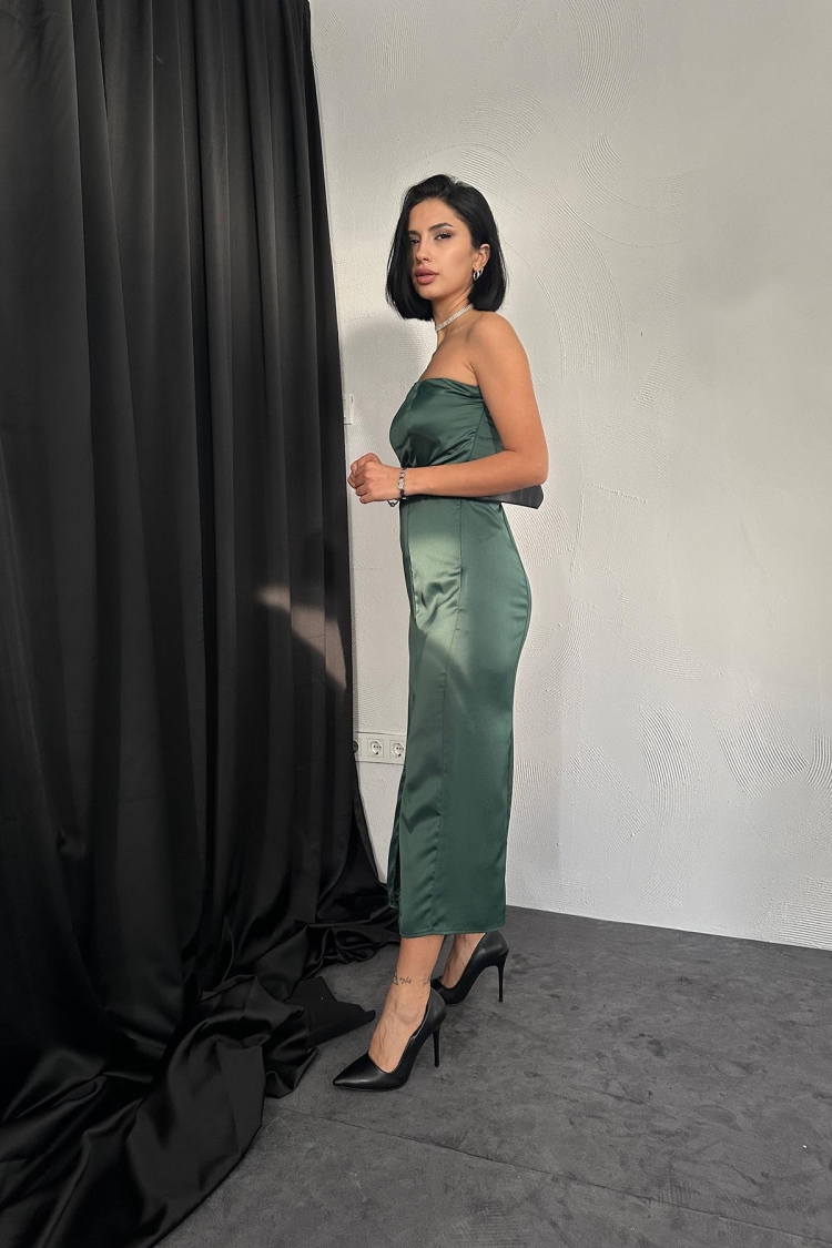 Strapless Satin Dress