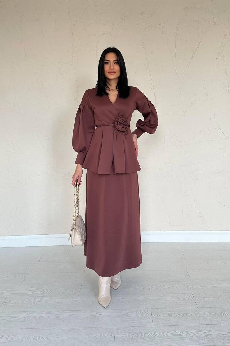 Rose Detailed Suit - Elisa - Globality Store - Women Clothes Wholesale Turkey